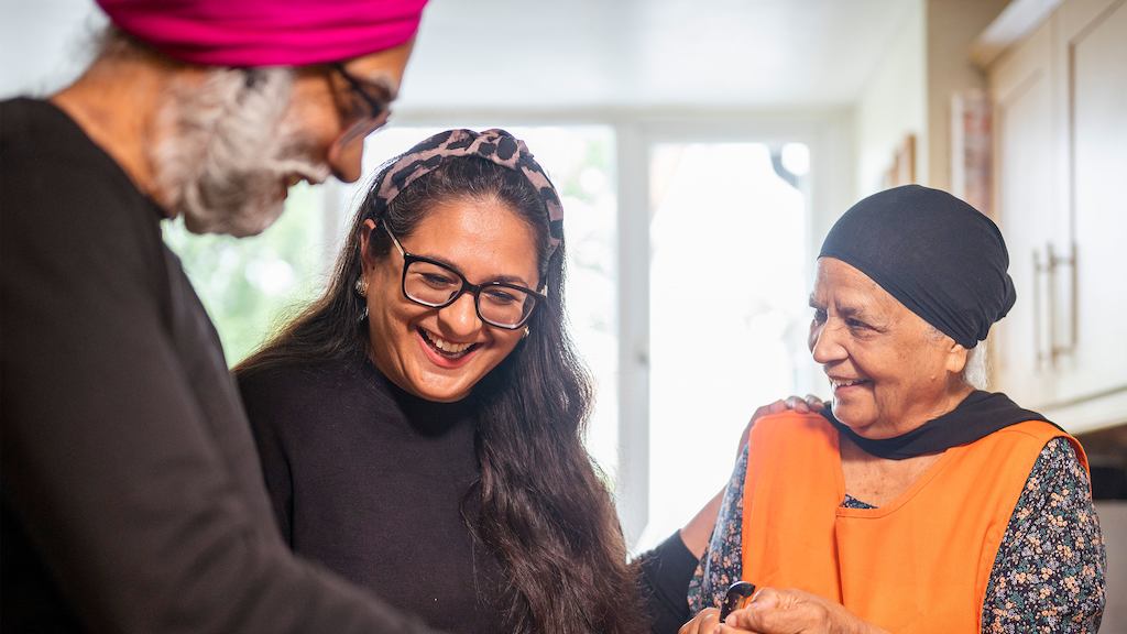 Older people cooking