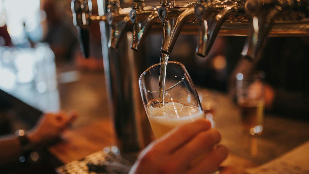 Pint being poured