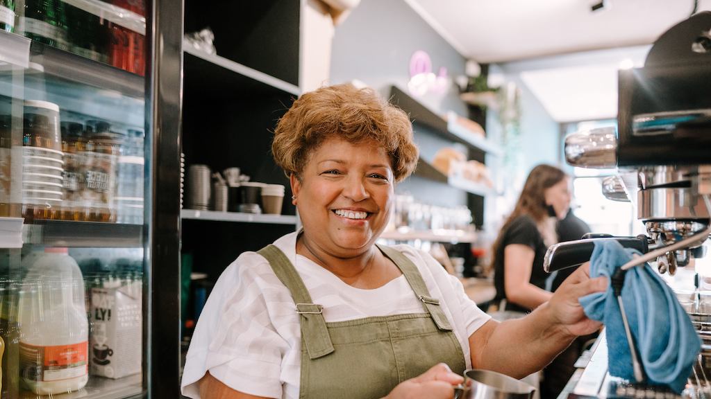 Woman working as a barista