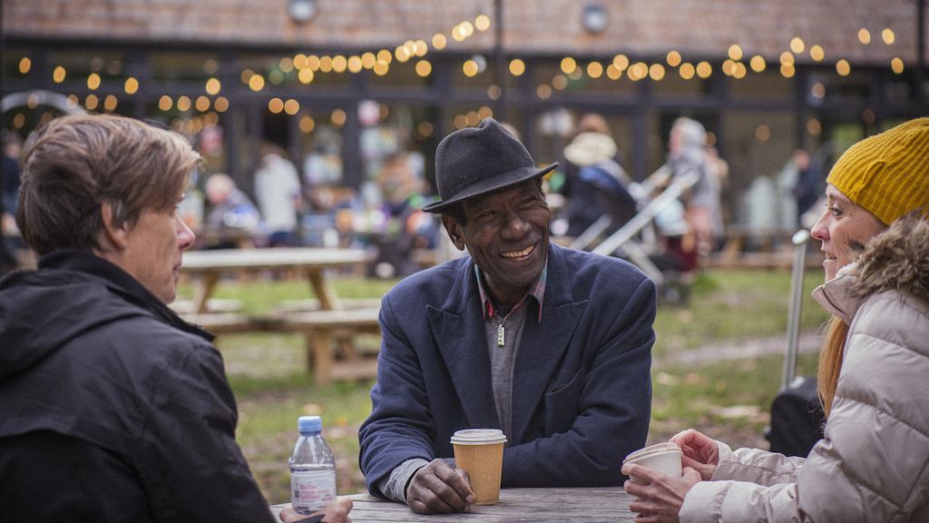 people at community event