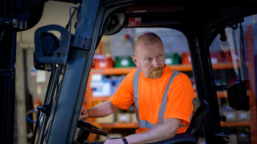 An older construction worker