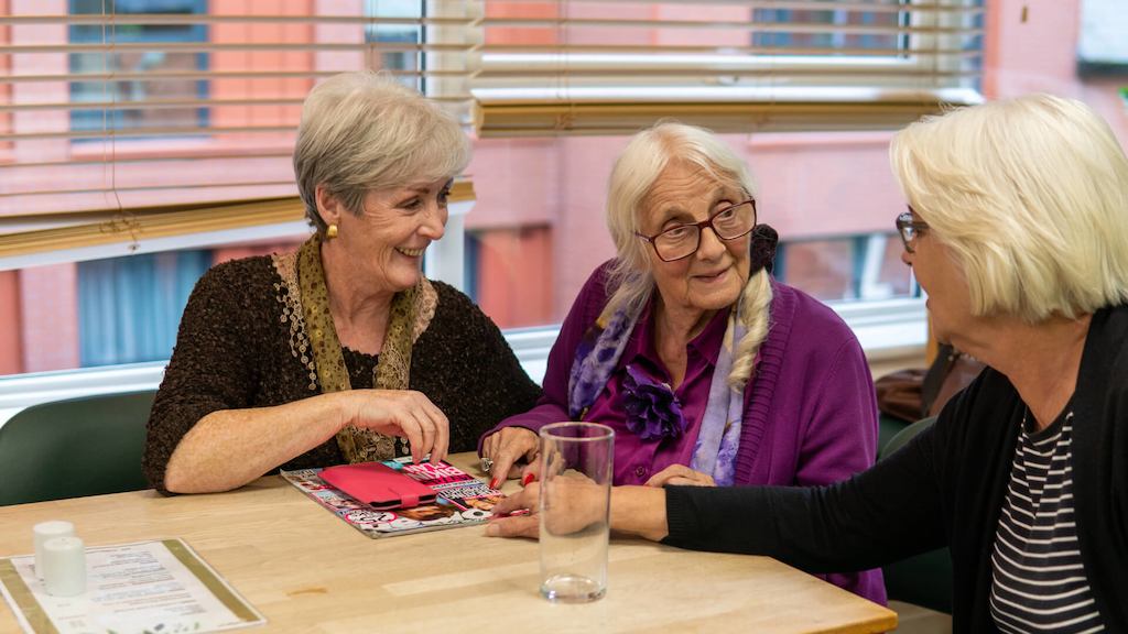 Communities female group chatting