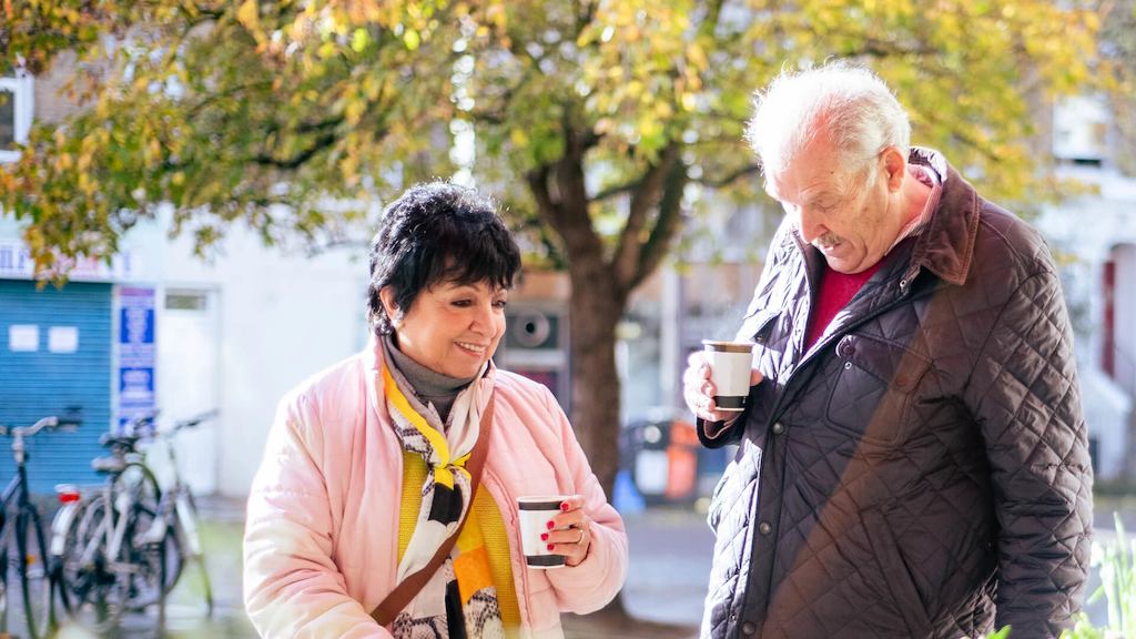 Communities two people outdoors