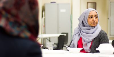 Woman partaking in a co-design workshop