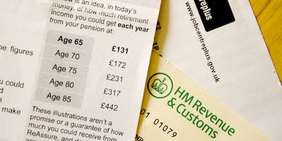 Job Centre Plus letter and pension statement