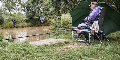Man fishing, Bickershaw - Greater Manchester