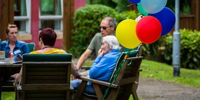 Care home with balloons