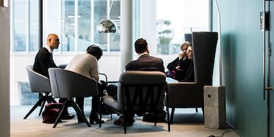 Group of people sitting in a business environment