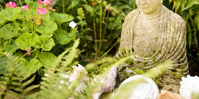 Garden and statue