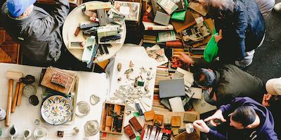 Older volunteers taking part in a creative workshop