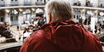 Man at shopping centre, Leeds