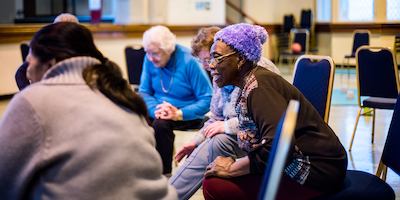 Older people in a falls prevention class