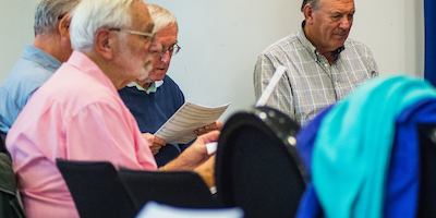 Older men in a choir