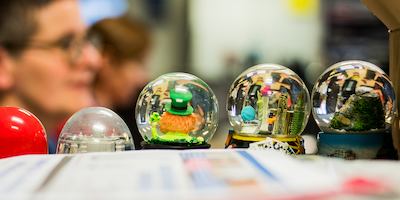 Snow globe in the office