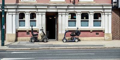 Building with mobility scooters