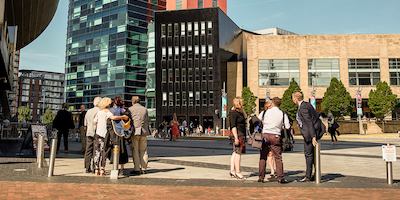 City centre with people