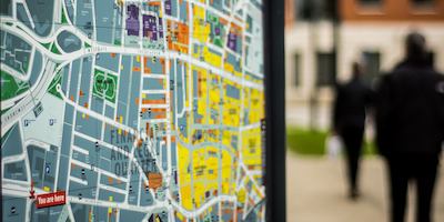 Street wayfinder in Leeds.