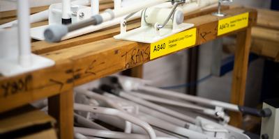 Hand rails in a shop