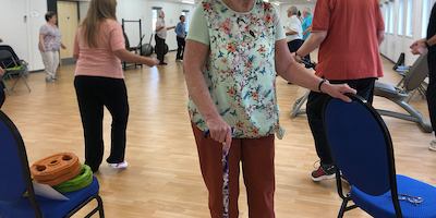 Woman in exercise class
