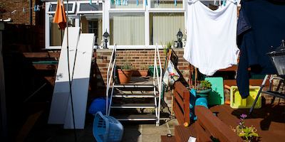 Back garden with accessible steps