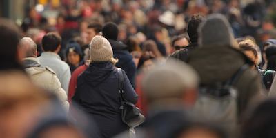 People walking along a street