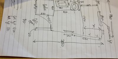 sketch of a floorplan of a house