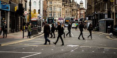 People walking in city centre