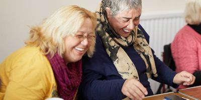 Woman hugging her friend