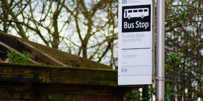 Bus stop sign