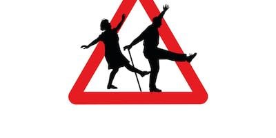 Winning design of older pair of people dancing