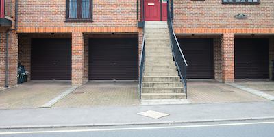 A home with a very steep set of stairs