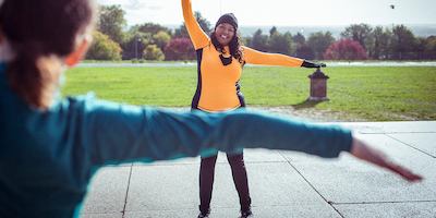 Older woman exercising outdoor
