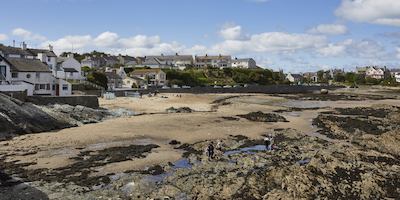 Houses along a coast line