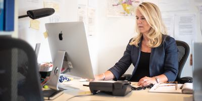 older worker at desk