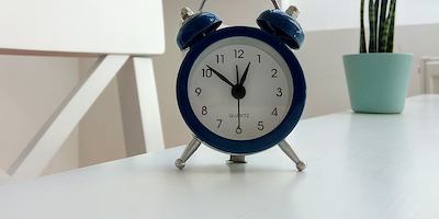 Clock on a table