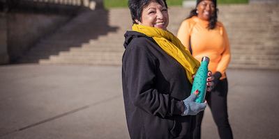 Older woman exercising outdoor