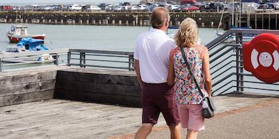older couple walking