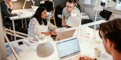 group of people working