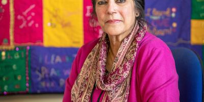 Older woman smiling at camera