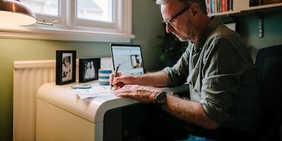 Older person working