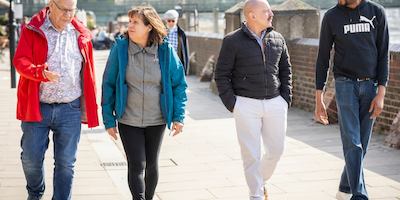 group of older people walking