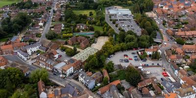 drone shot of lincolnshire