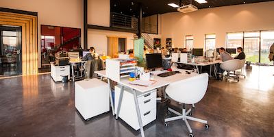 An open space, half empty office