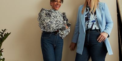 Two older women working