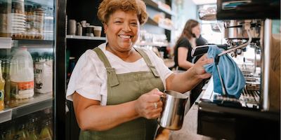 Woman working as a barista