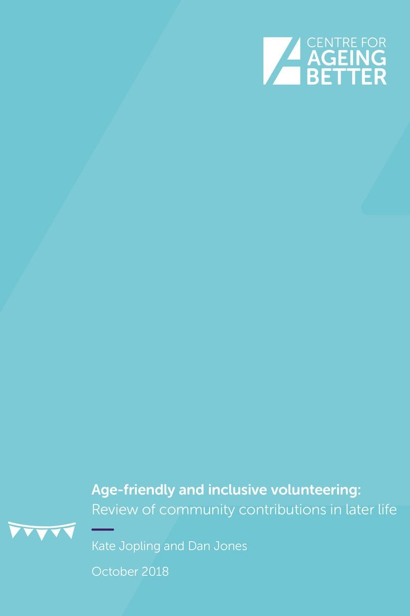 Age-friendly inclusive volunteering report cover.