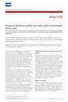 Focus on physical activity can help avoid unnecessary social care