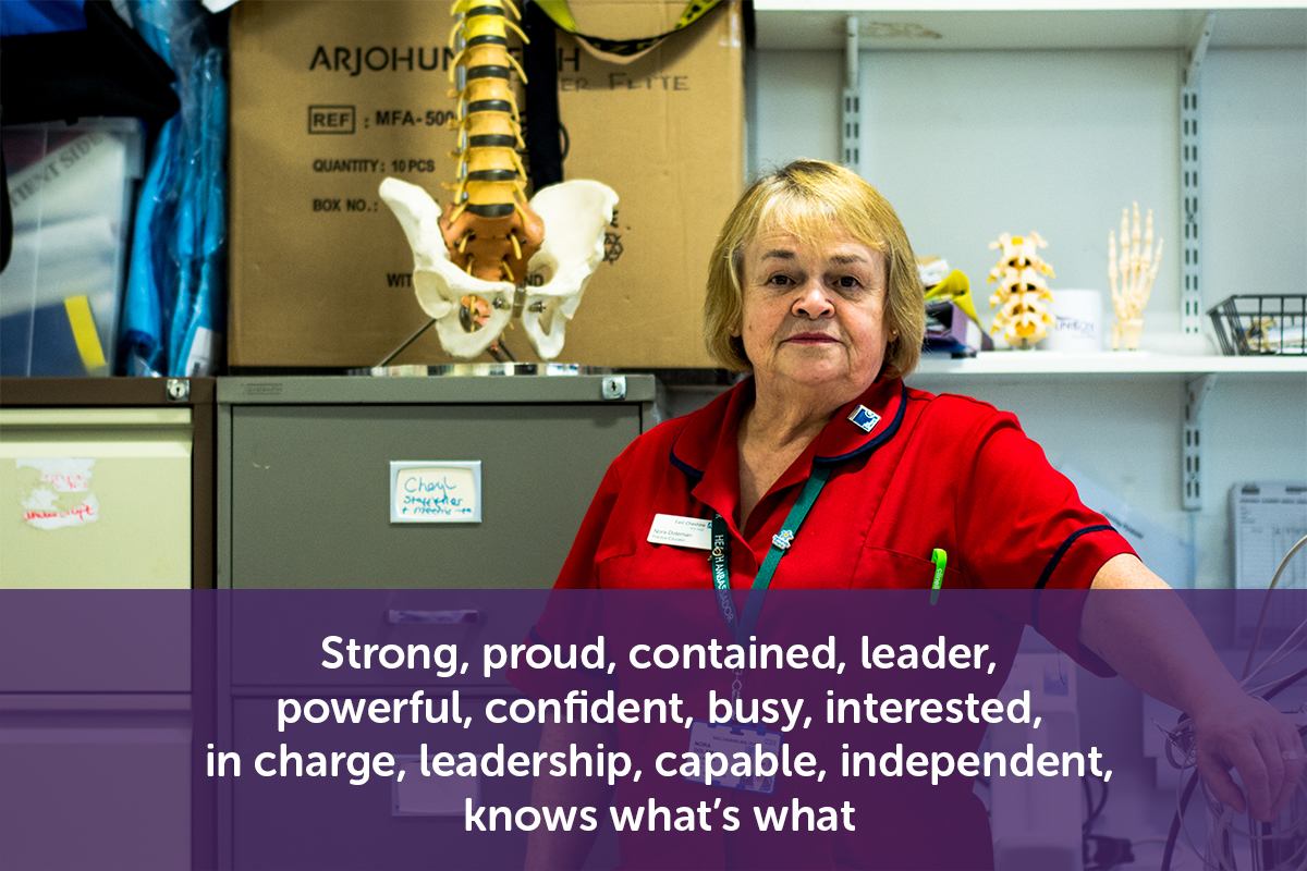 Word cloud of older woman