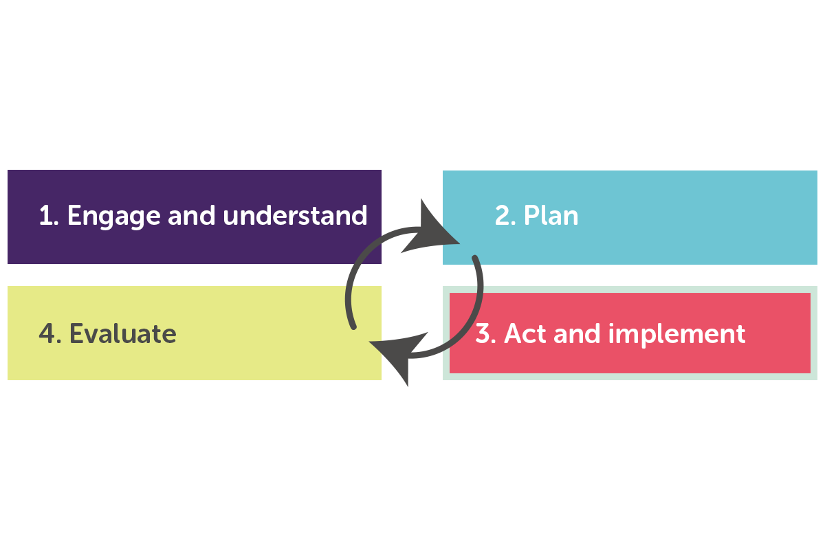 Age-friendly Programme Cycle:  Act and implement