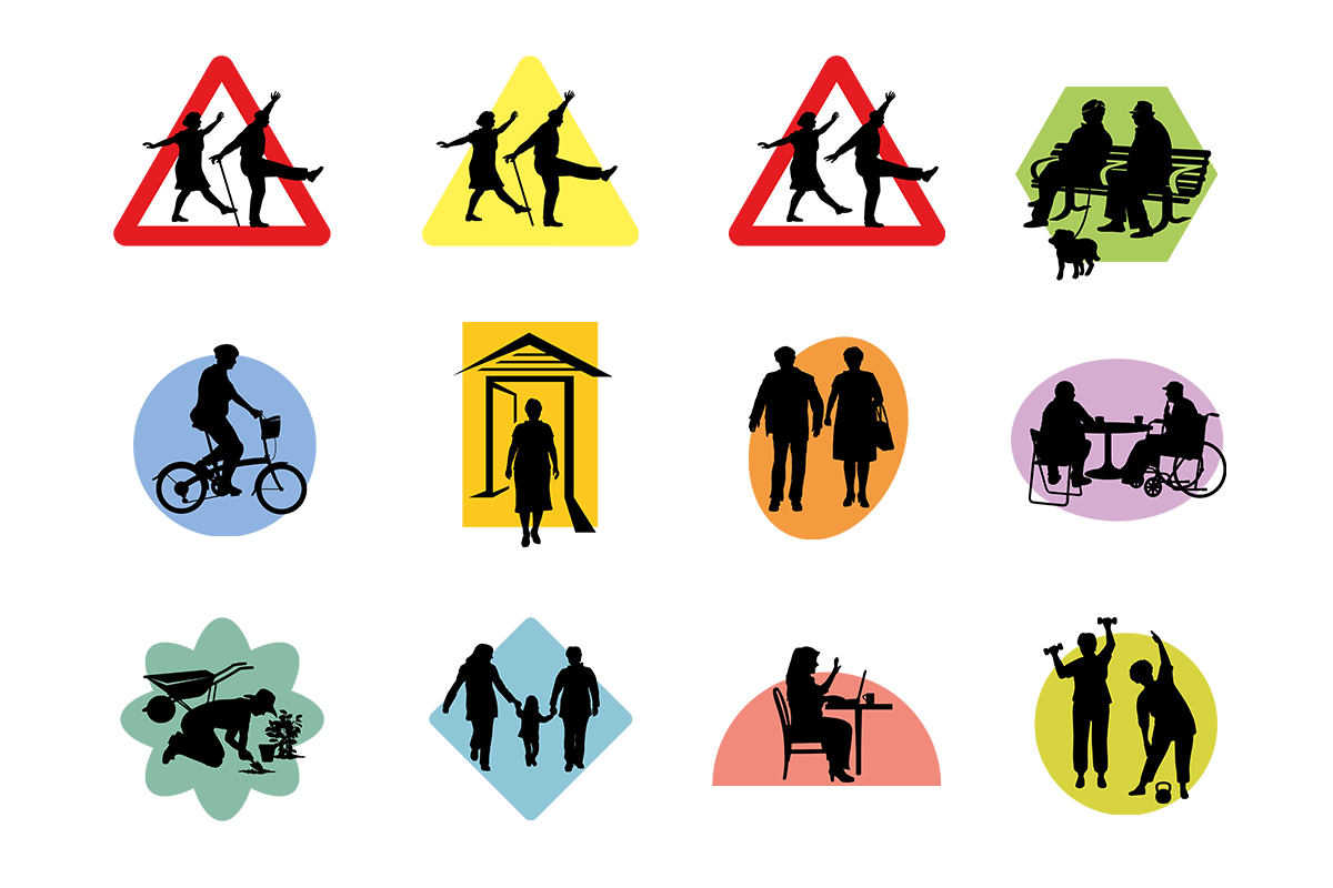 Suite of age-positive icons